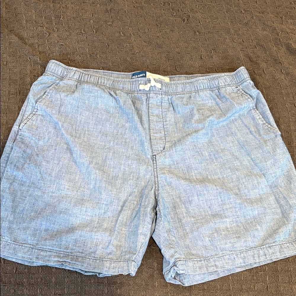 Old Navy Men's Blue Linen flat front Shorts